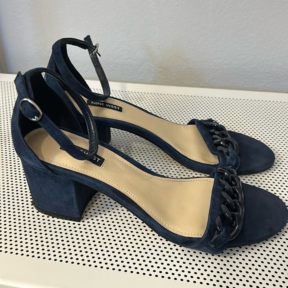 Nine West navy suede sandals